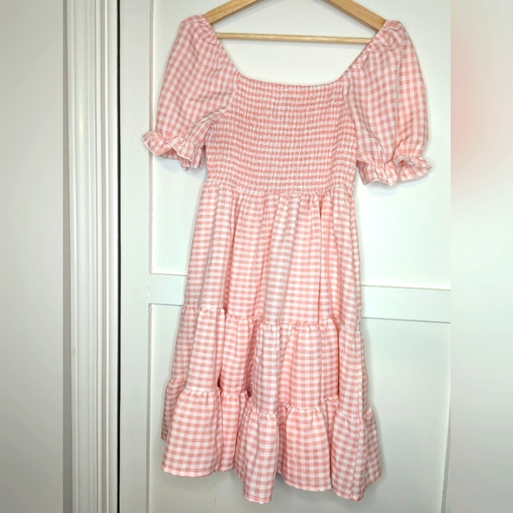 Cottagecore Pink White Gingham Dress - Picture 5 of 6